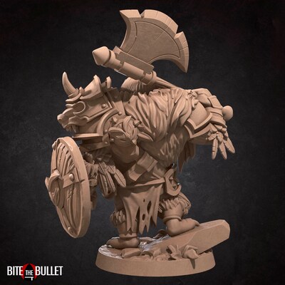 Owl Barbarian from Bite the Bullet's Owlfolk set. Total height apx. 50mm. Unpainted Resin Miniature - image4